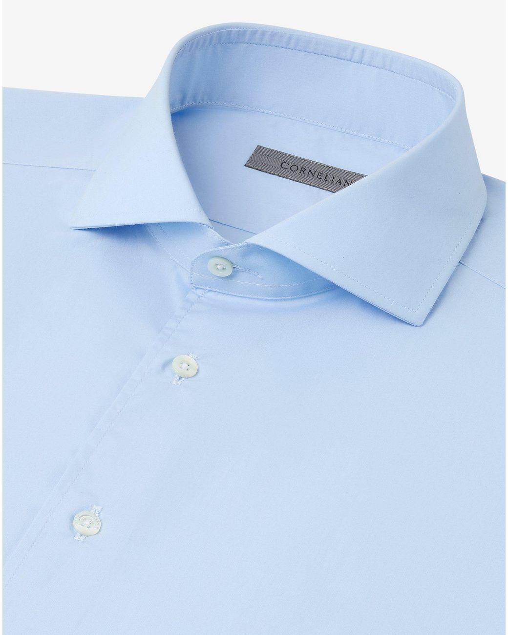 Corneliani Blue Light Cotton Poplin Shirt for men