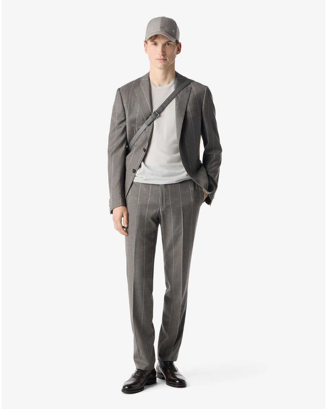 Corneliani Gray Pinstripe 130's Wool And Silk Suit for men