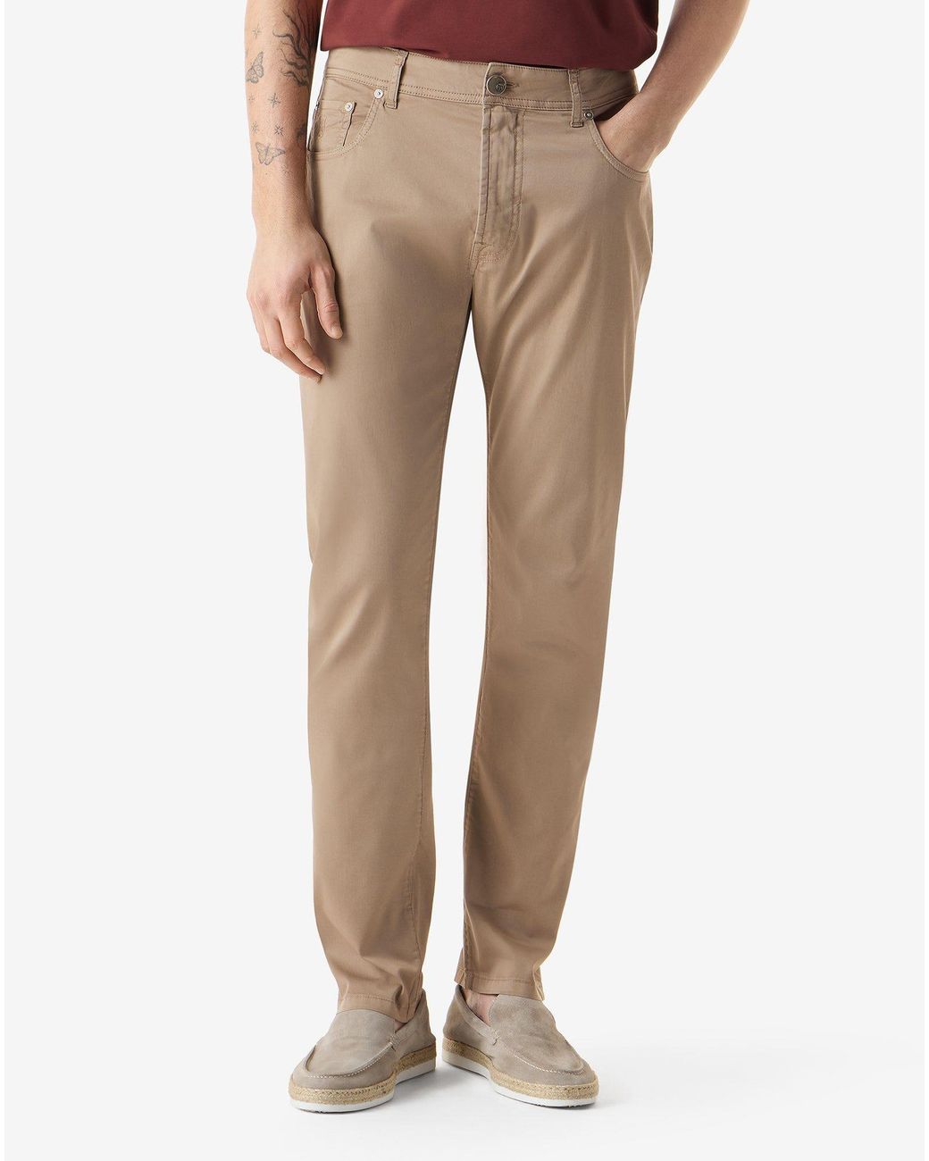 Corneliani Natural Garment-Dyed Stretch Cotton Jeans for men