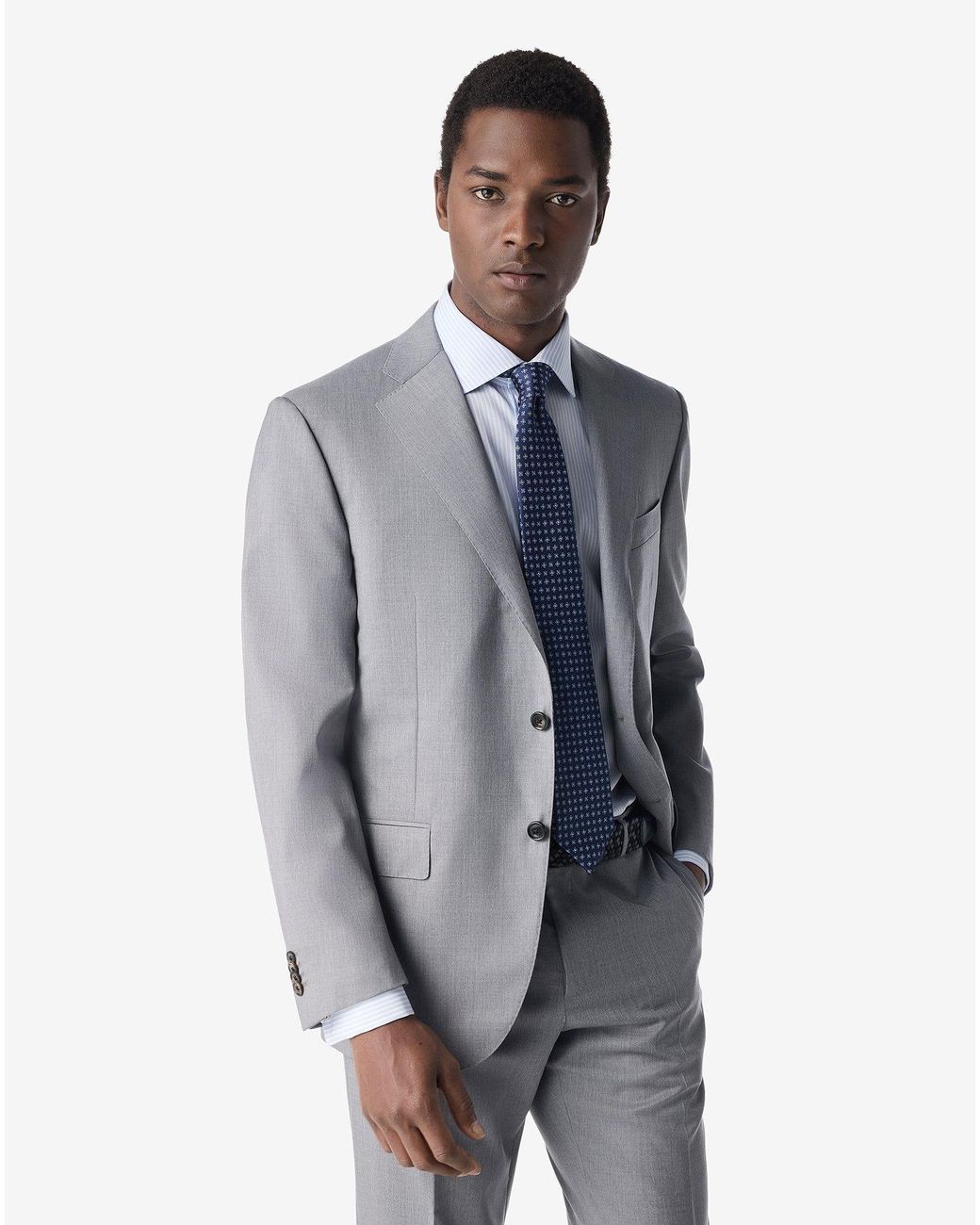 Corneliani Gray Melange Super 130's Wool Twill Suit for men