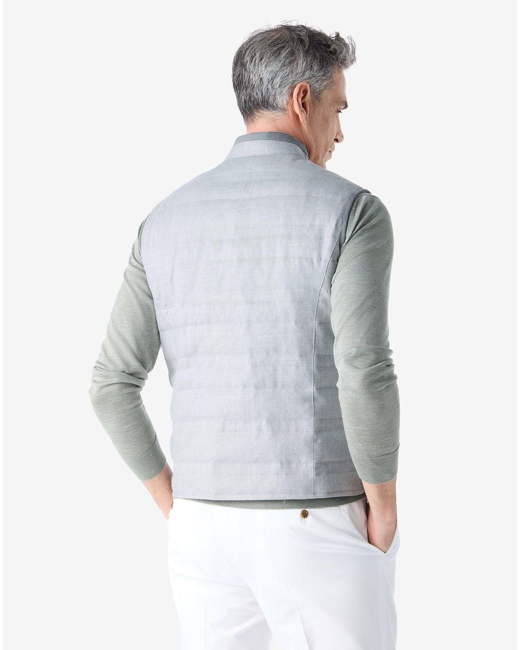 Corneliani Blue Reversible Padded Waistcoat for men