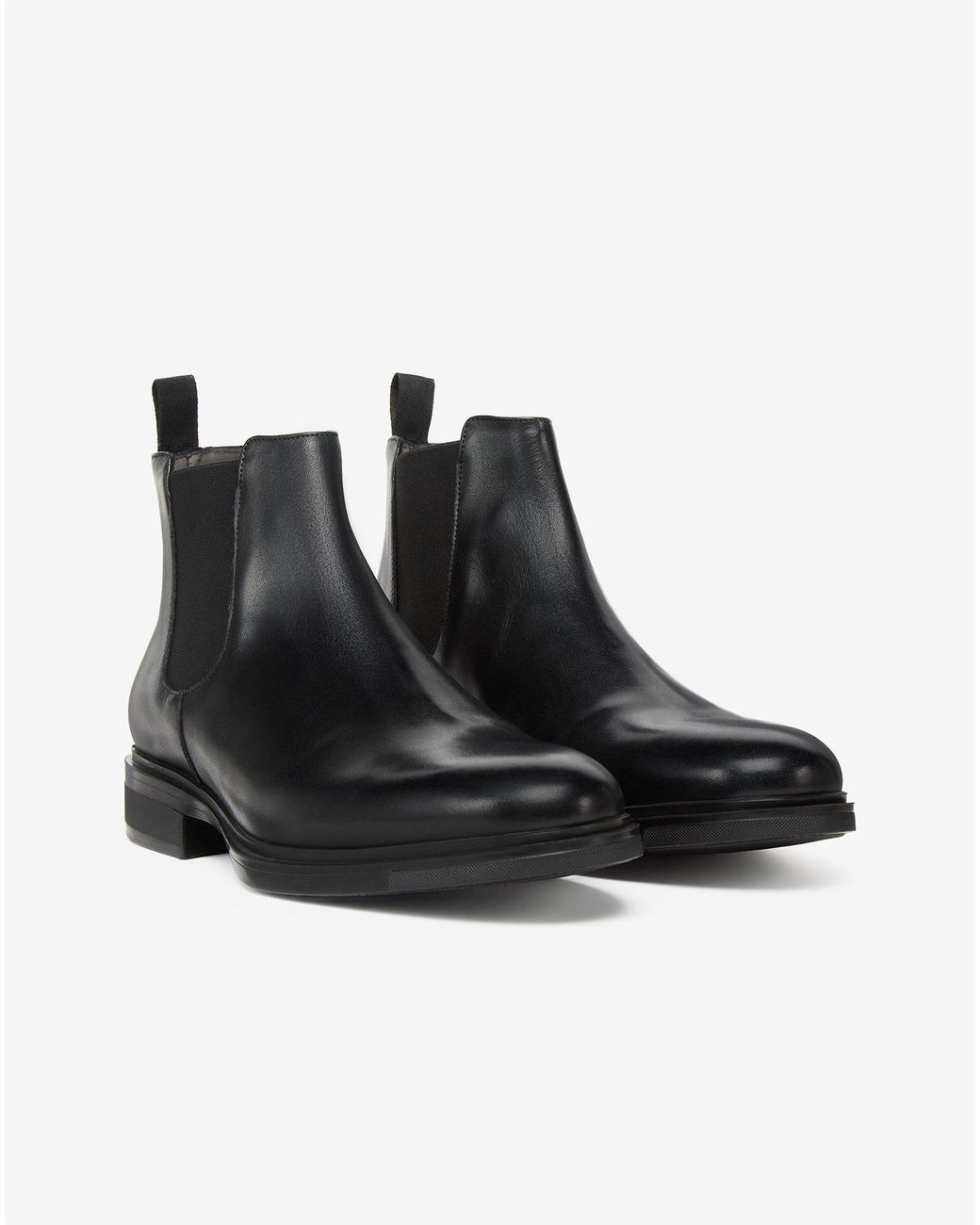 Corneliani Black Aged Calfskin Chelsea Boots for men