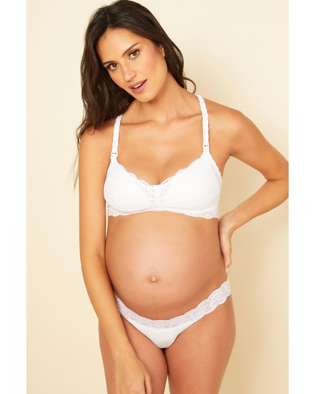 Cosabella Lace Maternity Thong in White Lyst