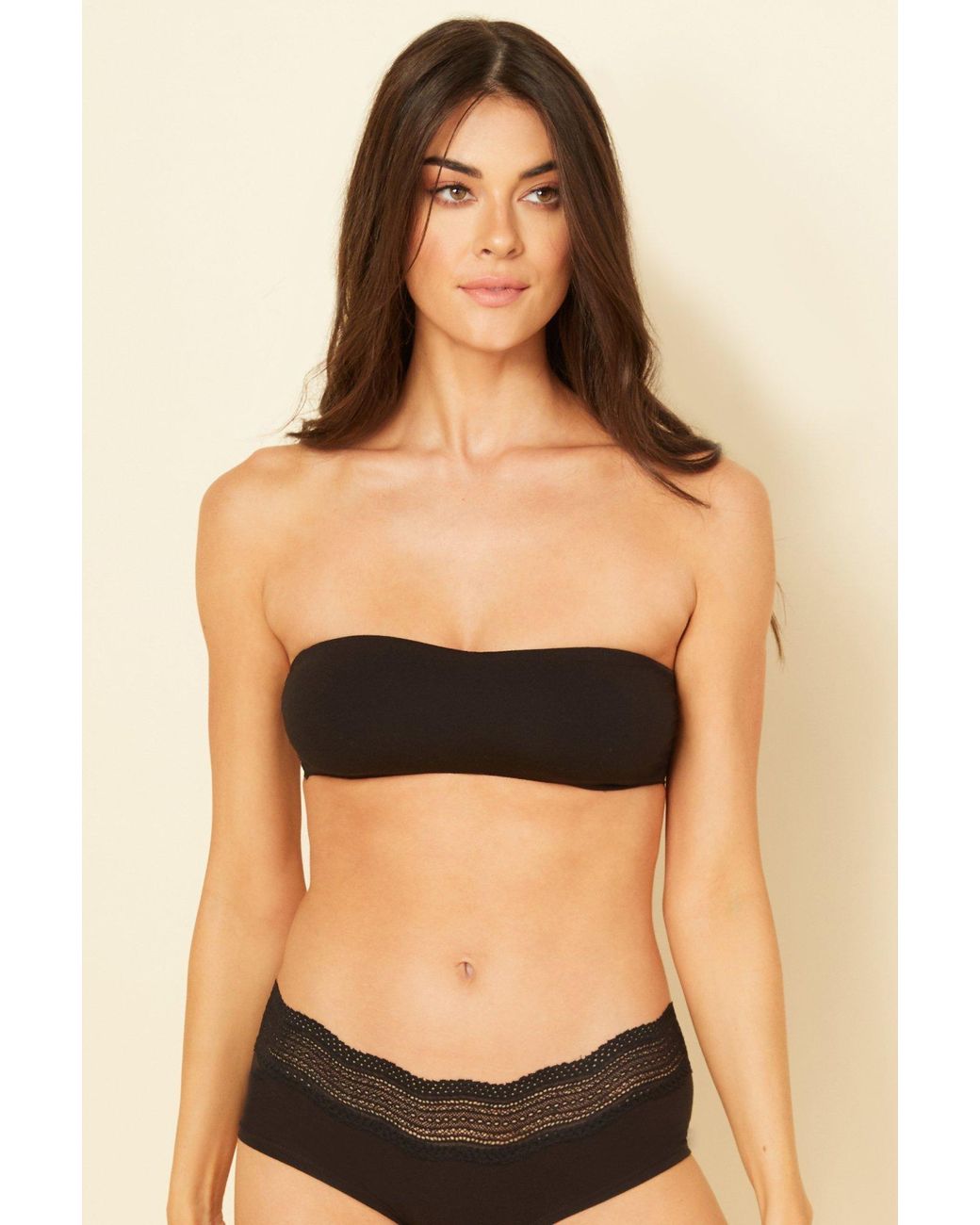 Cosabella Cotton Bandeau Bra in Black Lyst