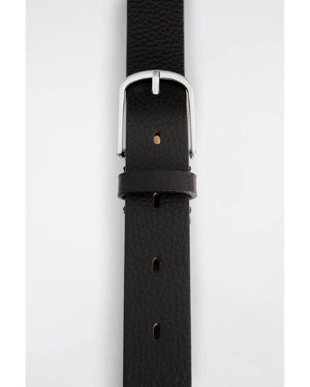 COS White Grained-Leather Belt for men