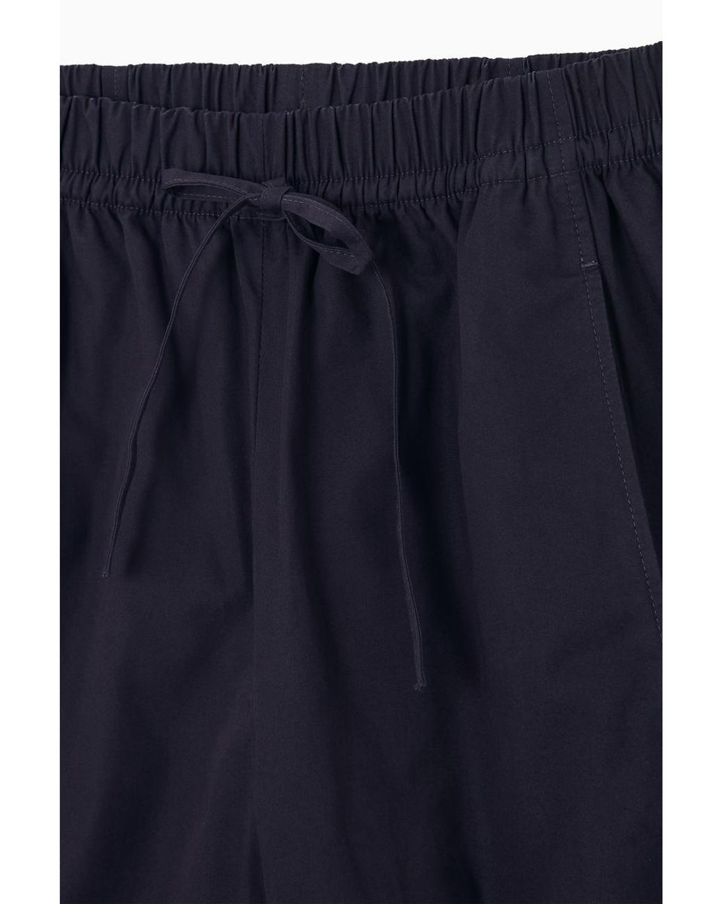 COS Blue Elasticated Barrel-leg Trousers