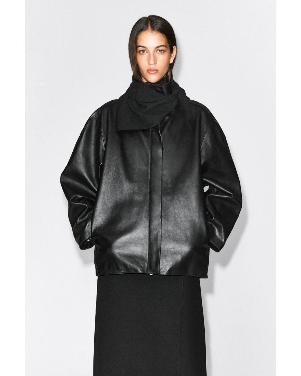 COS Black Pure Cashmere Triangle Scarf for men