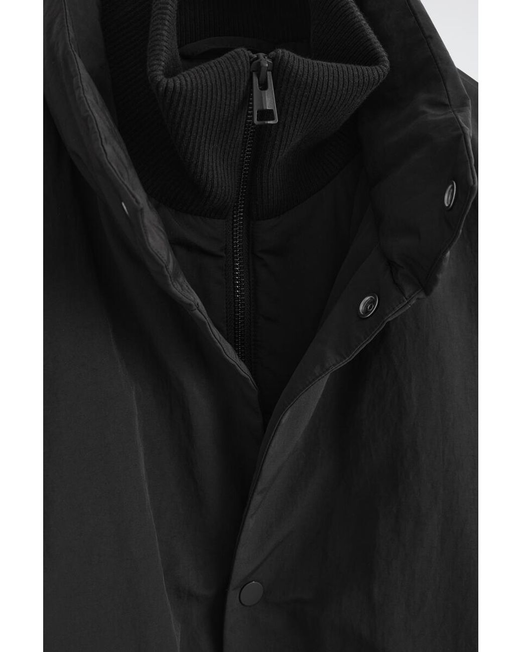 COS Black Padded Mock-Neck Down Jacket for men
