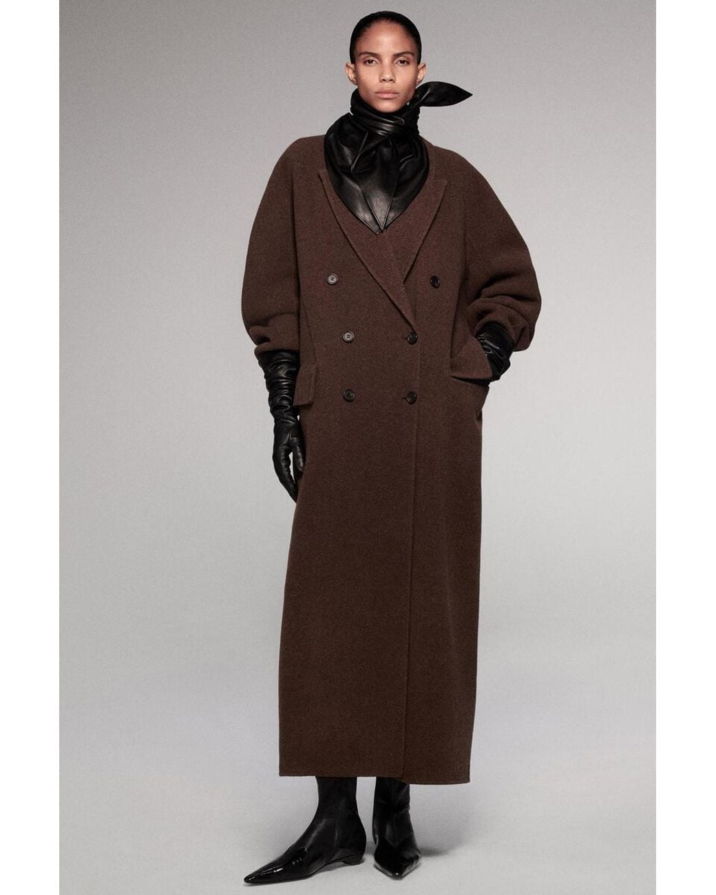 COS Green Tailored Double-Faced Wool Long Coat