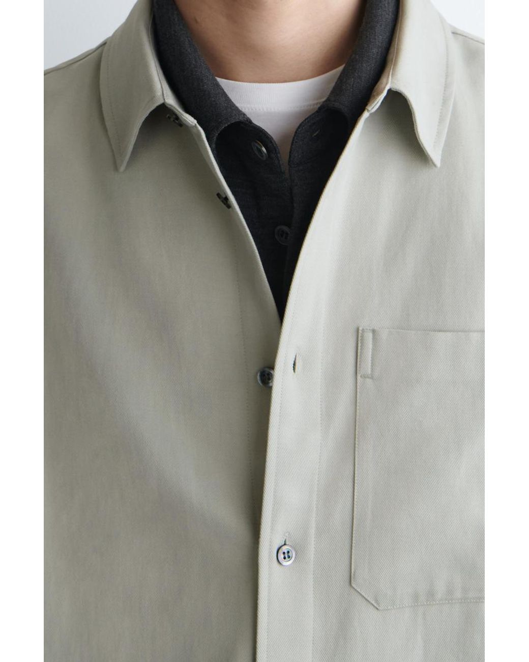 COS Natural Relaxed Brushed Cotton-Blend Shirt for men