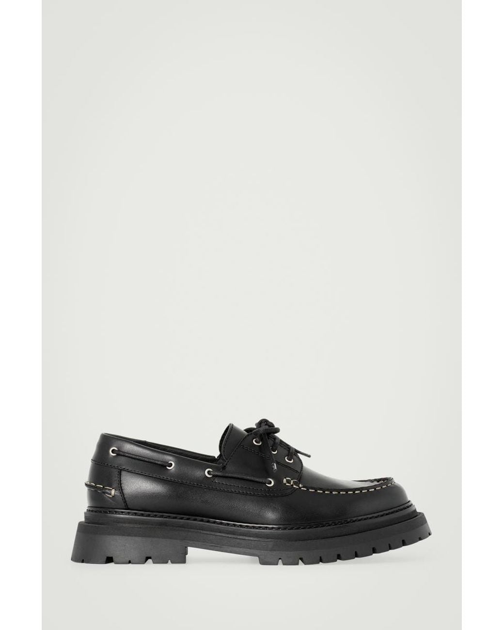 cos-Black-Chunky-Leather-Boat-