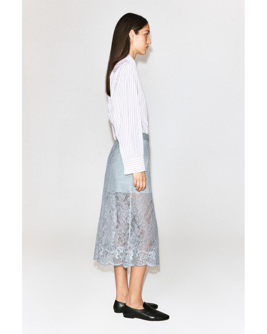 COS Blue Lace Midi Skirt
