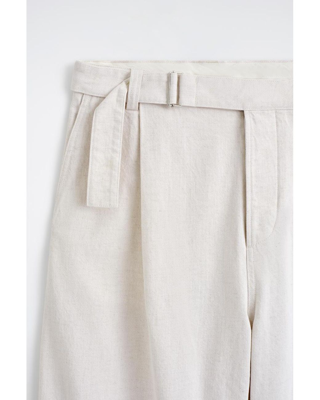 COS White Belted Denim Relaxed-Fit Barrel-Leg Trousers for men