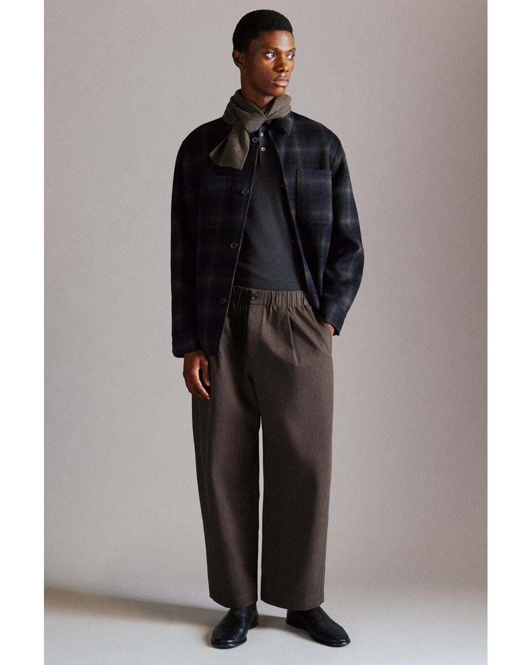 COS Black Double-Faced Wool Overshirt for men