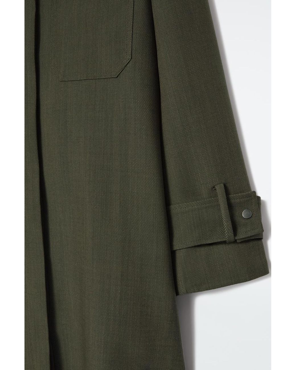 COS Oversized Wool-blend Shirt Dress in Green | Lyst