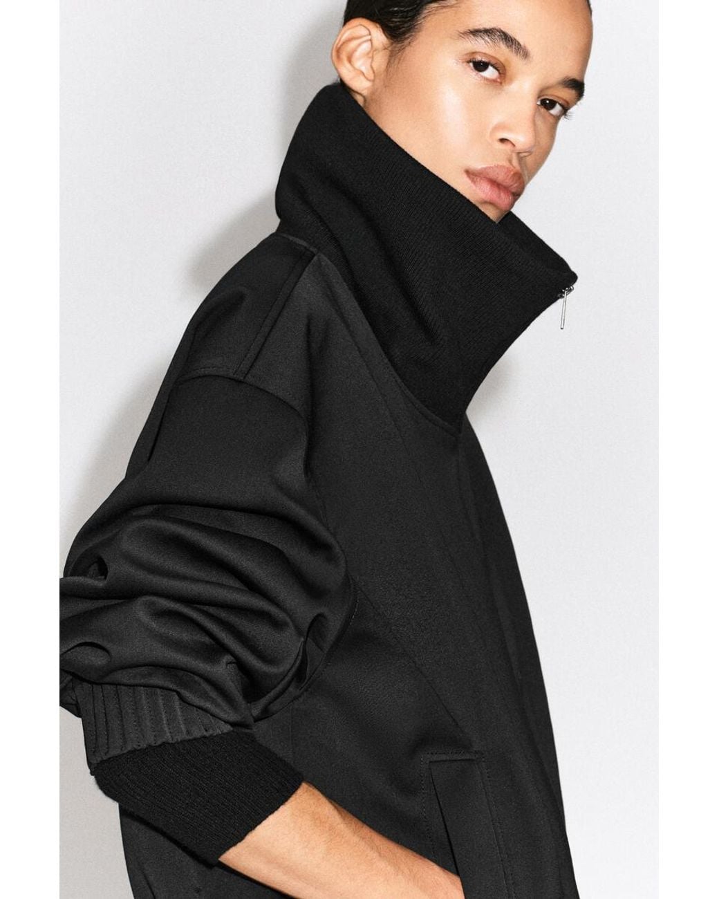 COS Black Funnel-Neck Jacket