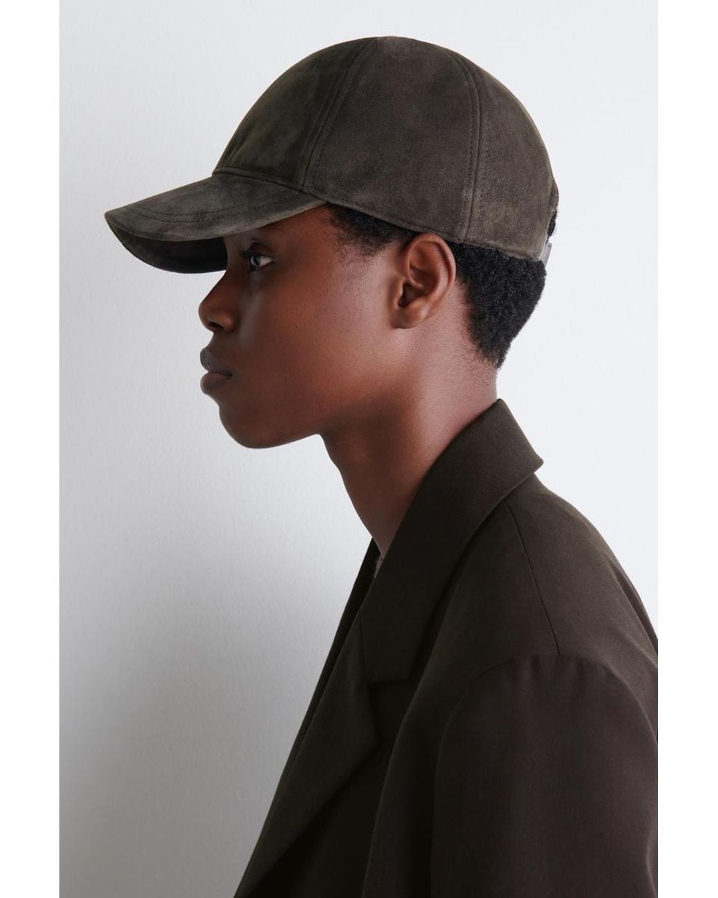 COS Brown Suede Baseball Cap