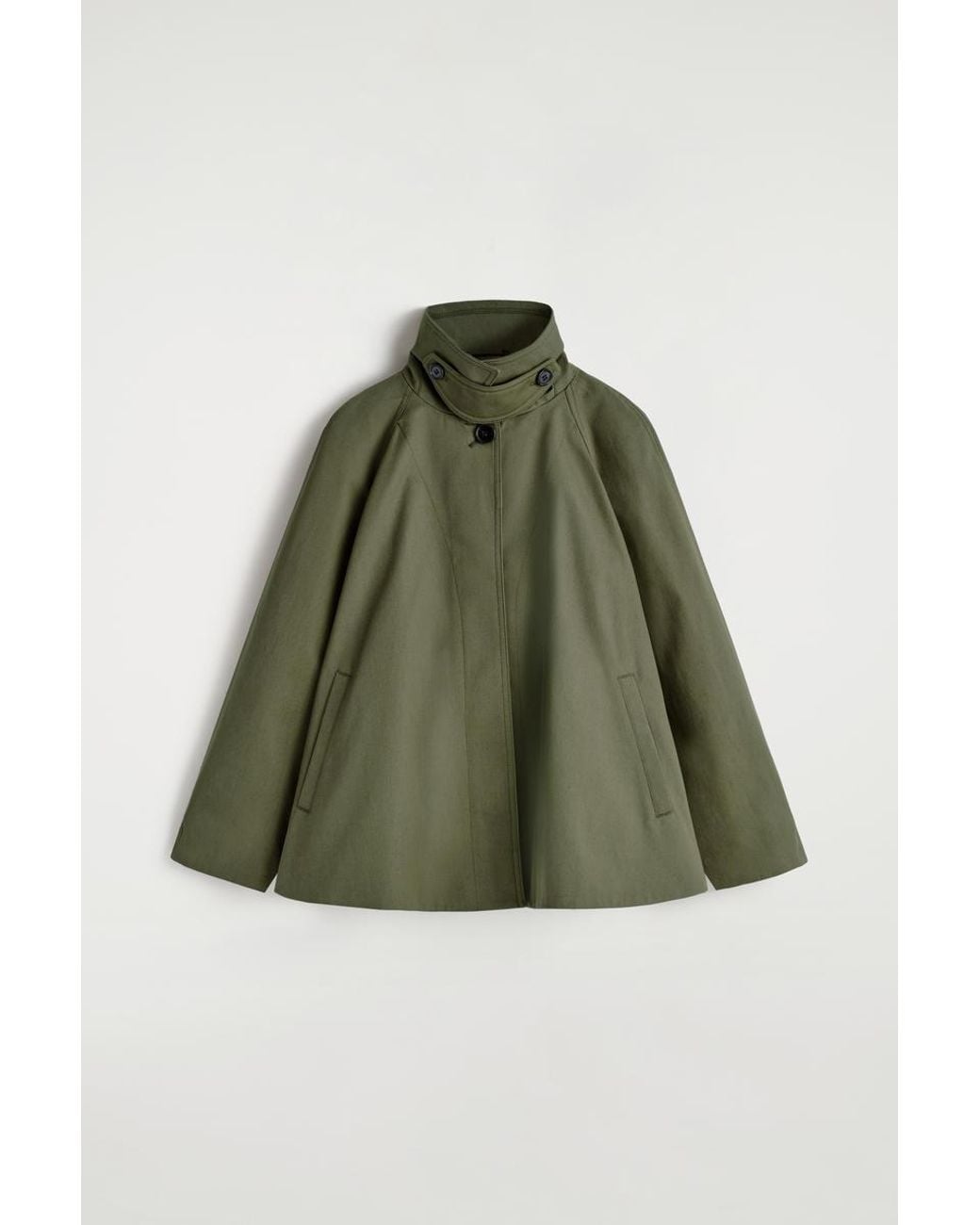 COS Green A-Line Cotton-Twill Jacket