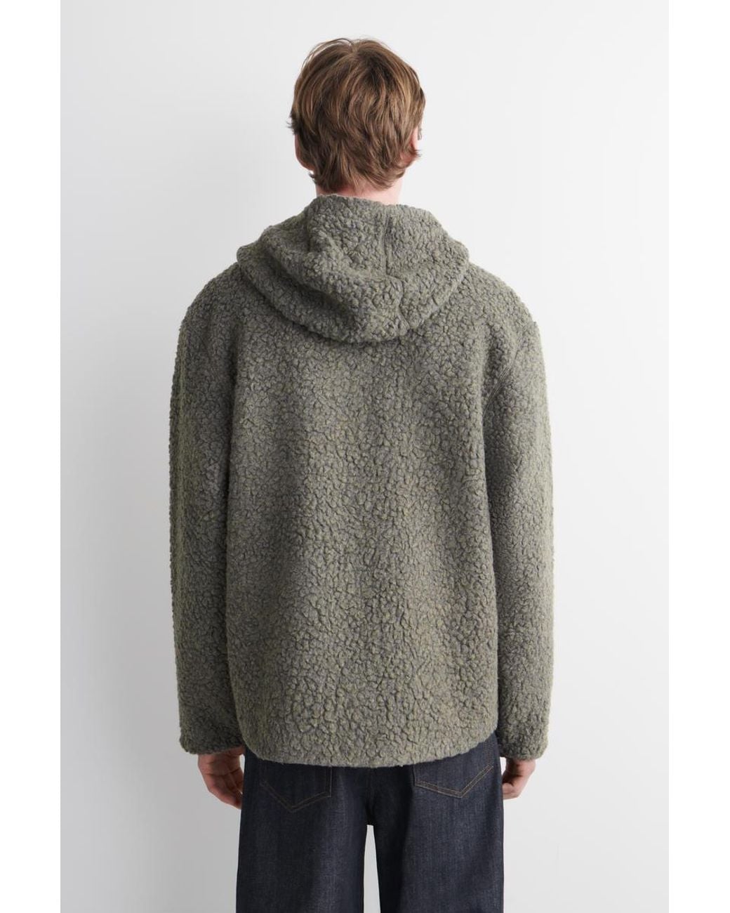 COS Green Hooded Teddy Jacket for men