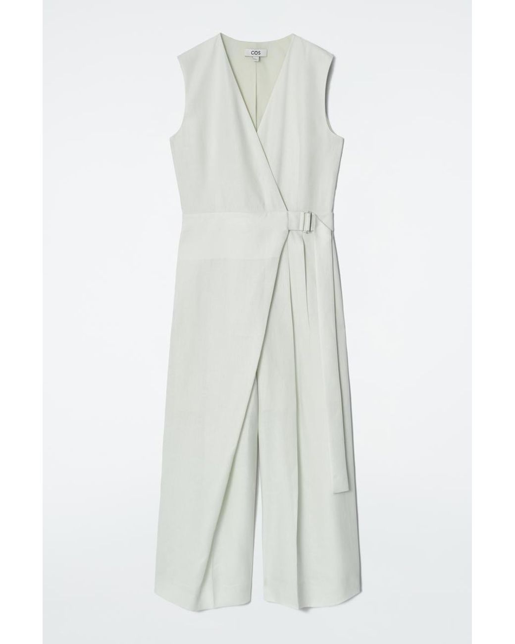 【新品】COS（コス）ラップフロント リネンジャンプスーツ COS Wrap-Front Linen Jumpsuit in White | Lyst