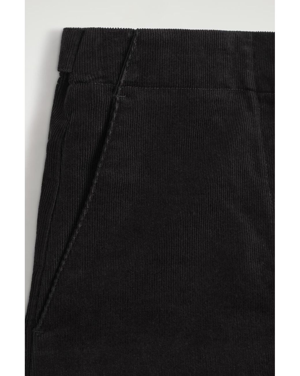 COS Black Corduroy Barrel-Leg Pants