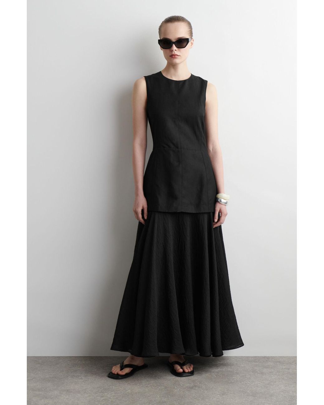 knee length dresses for ladies COS Knitted Bandaeu Maxi Dress  The Dress Nook