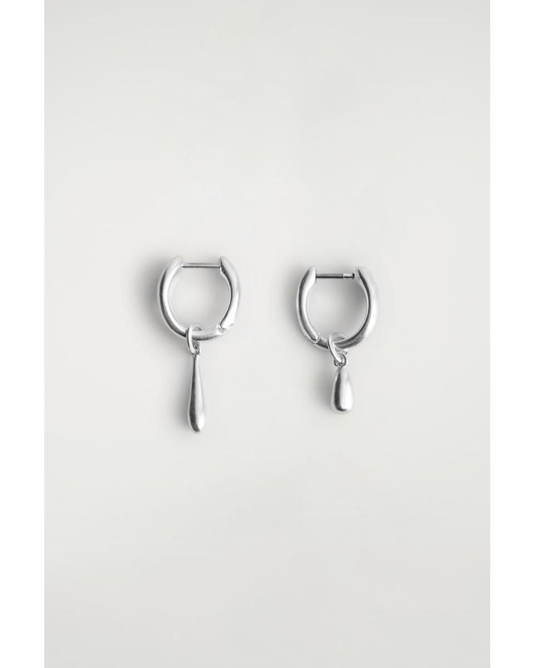 COS Multicolor Mismatched Teardrop Hoop Earrings