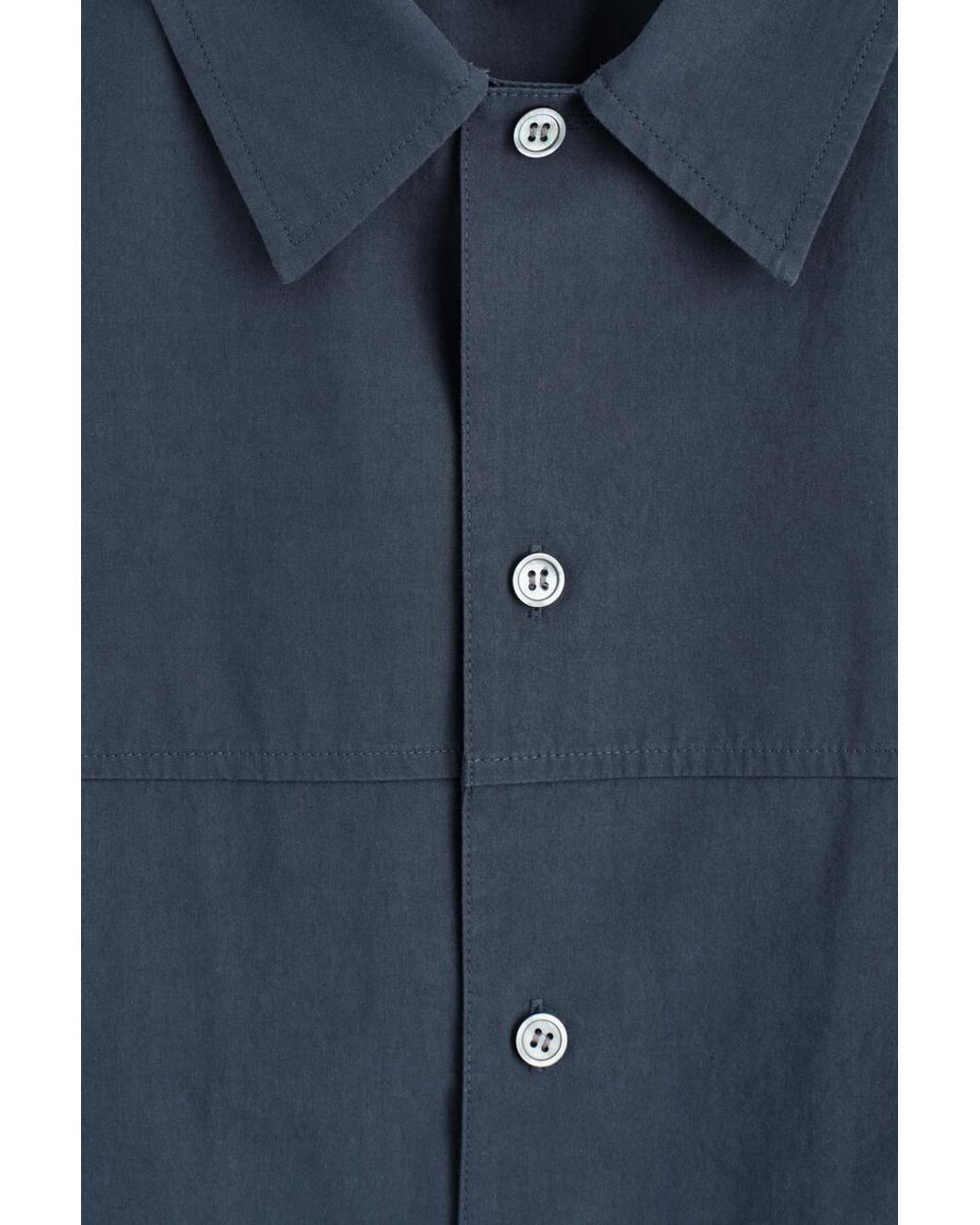 COS Blue Boxy Cotton-Poplin Utility Shirt for men