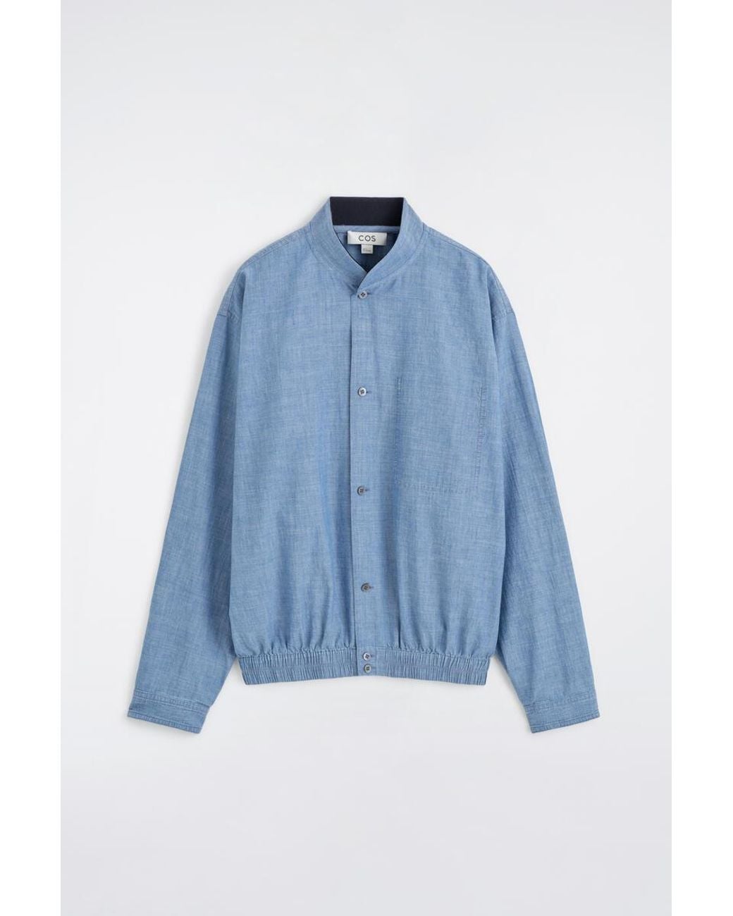 COS Blue Bomber-Style Denim Shirt for men