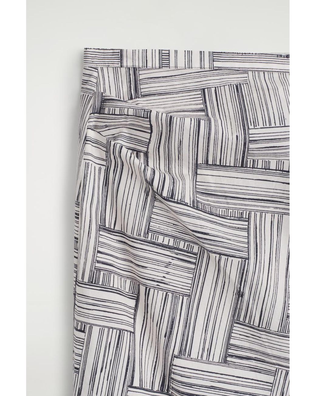 COS Gray Printed Cotton Wrap Skirt