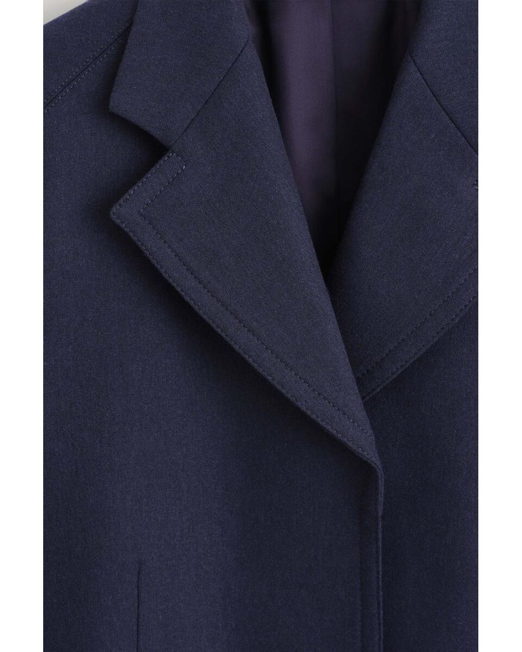 COS Blue Structured Wool-Blend Blazer