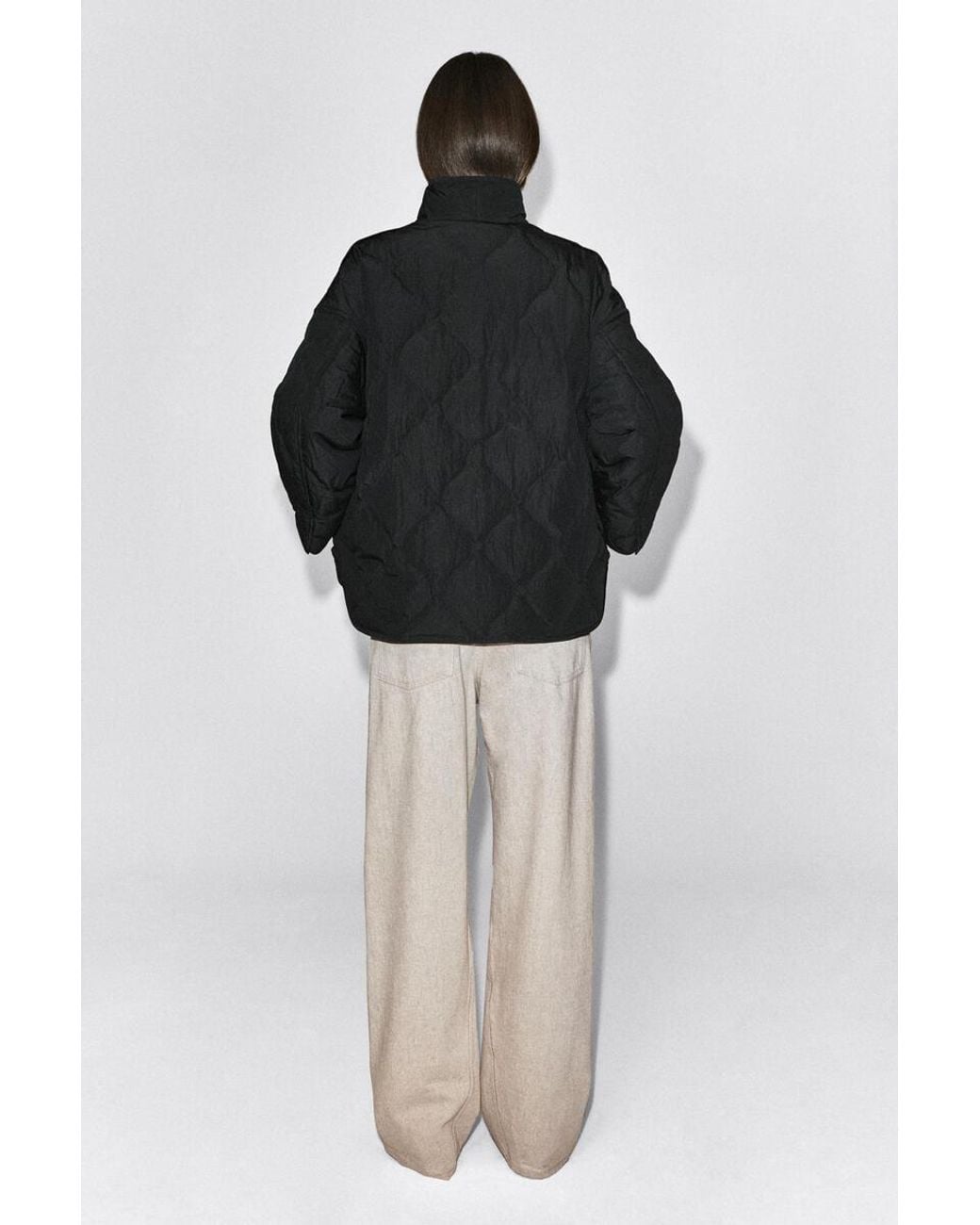 COS Black Shawl-Collar Quilted Jacket