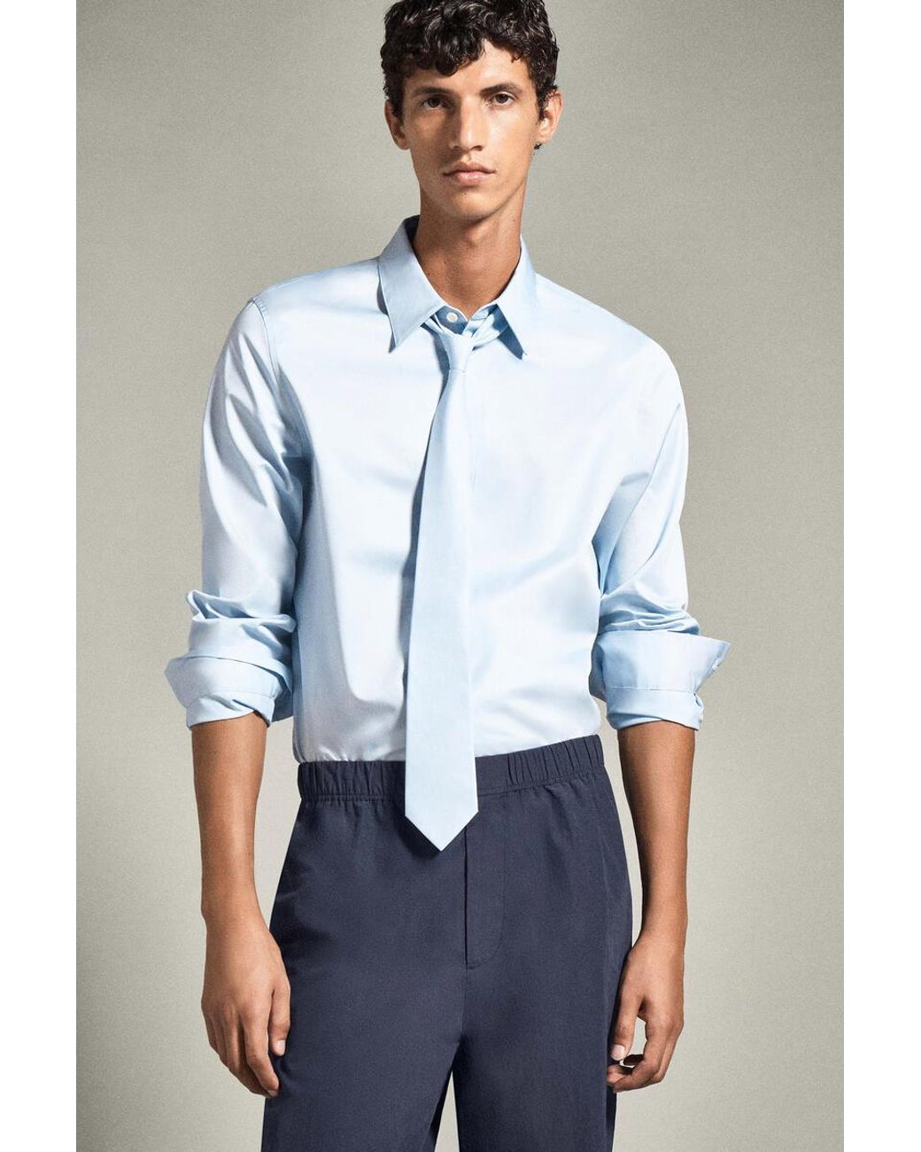 COS Blue Slim Cotton Shirt for men