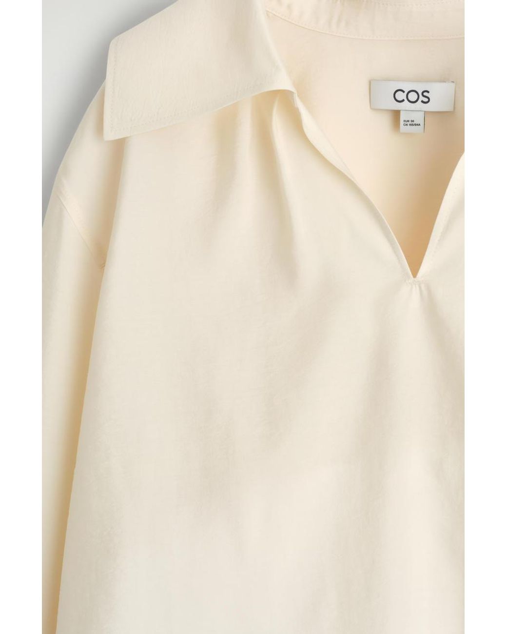 COS Natural Wide-Collar Modal Blouse