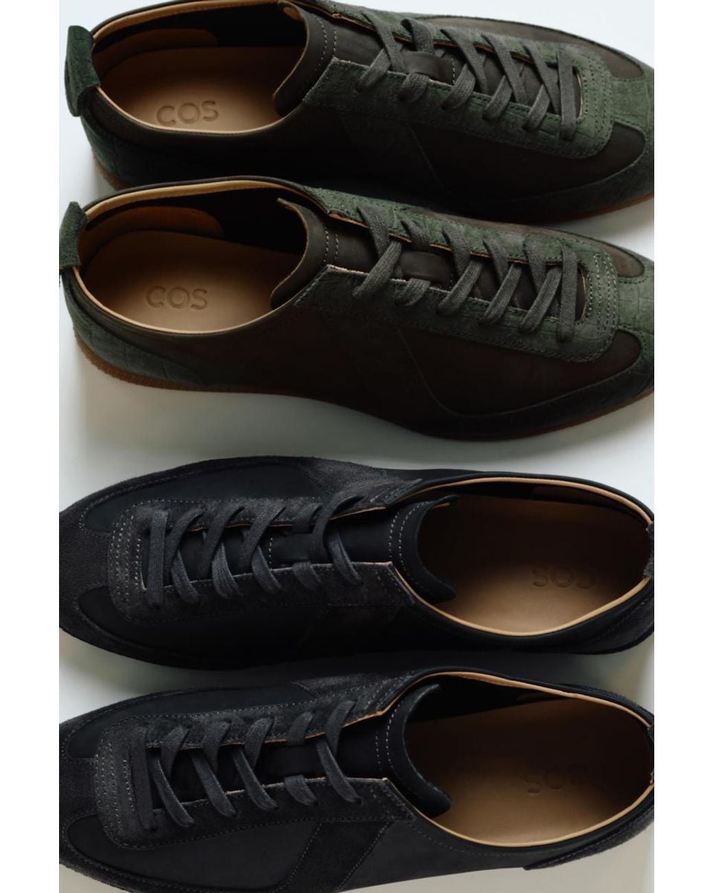 COS Black Nubuck And Suede Sneakers for men