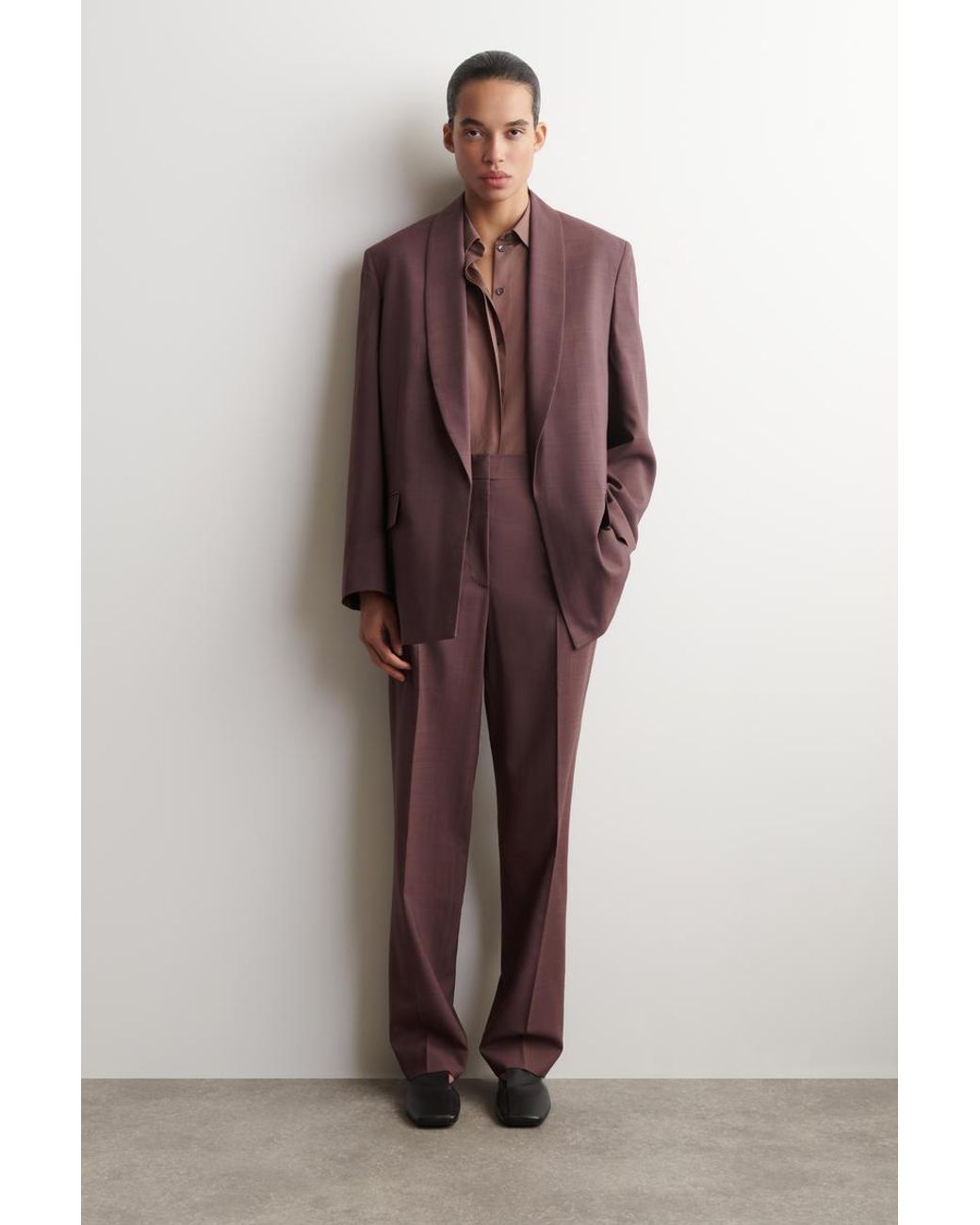 COS Purple Shawl-Collar Wool Blazer