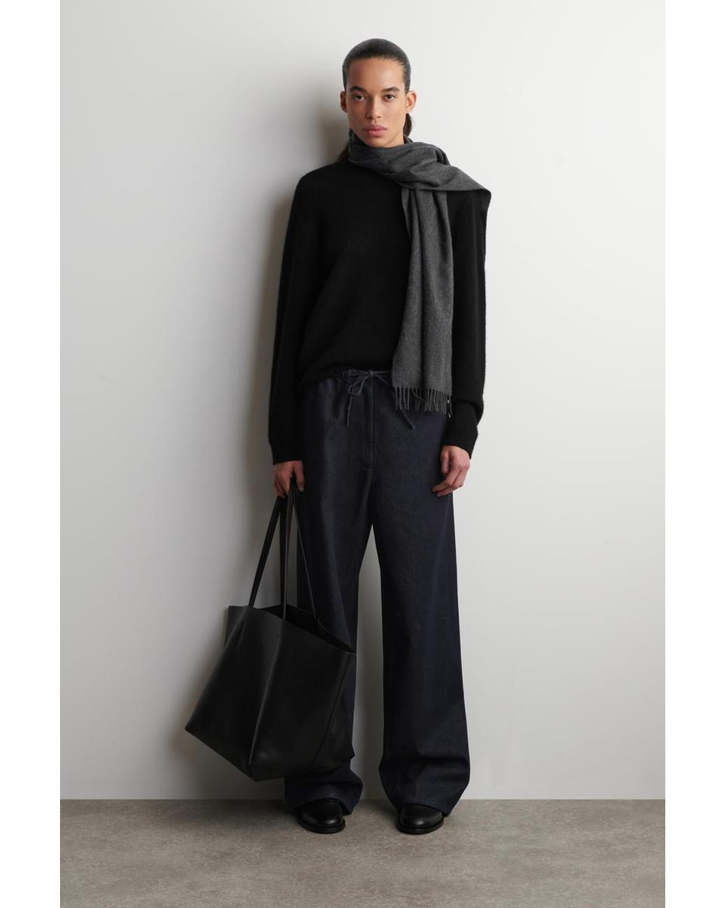 COS Blue Drawstring Denim Pants