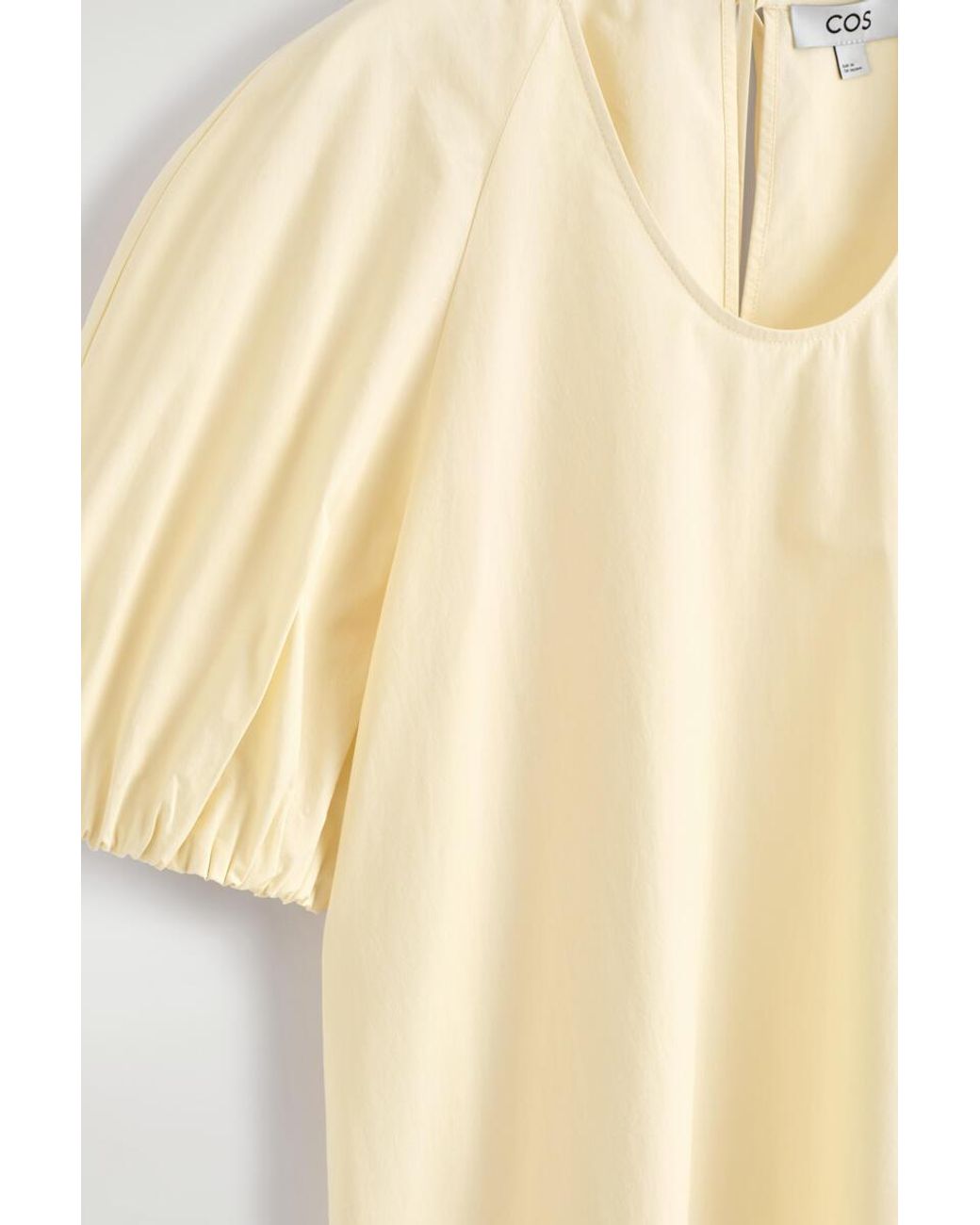 COS Natural Puff-Sleeve Cotton Mini Dress