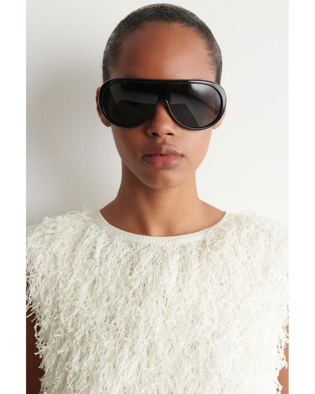 COS Natural Fringed Knitted Top