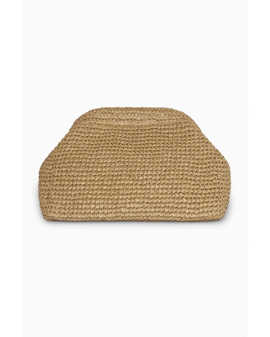 COS Framed Raffia Clutch in Natural Lyst UK