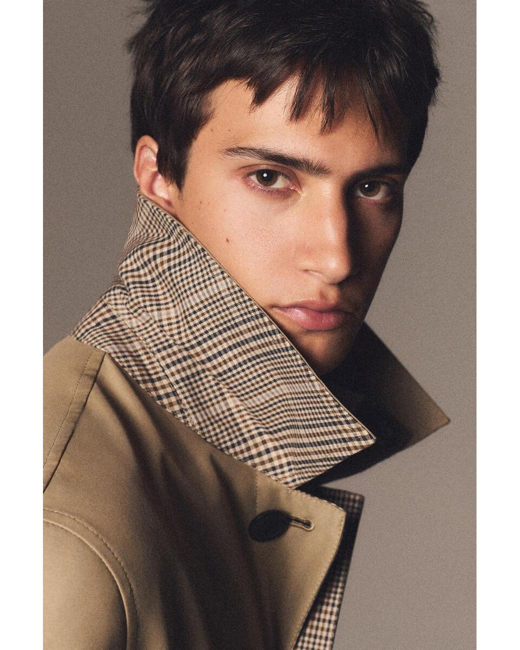 COS Natural Reversible Checked Car Coat for men
