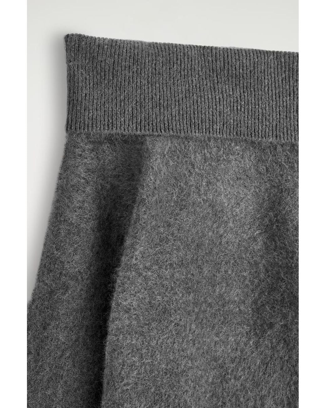COS Gray Off-The-Shoulder Merino Wool Jumper