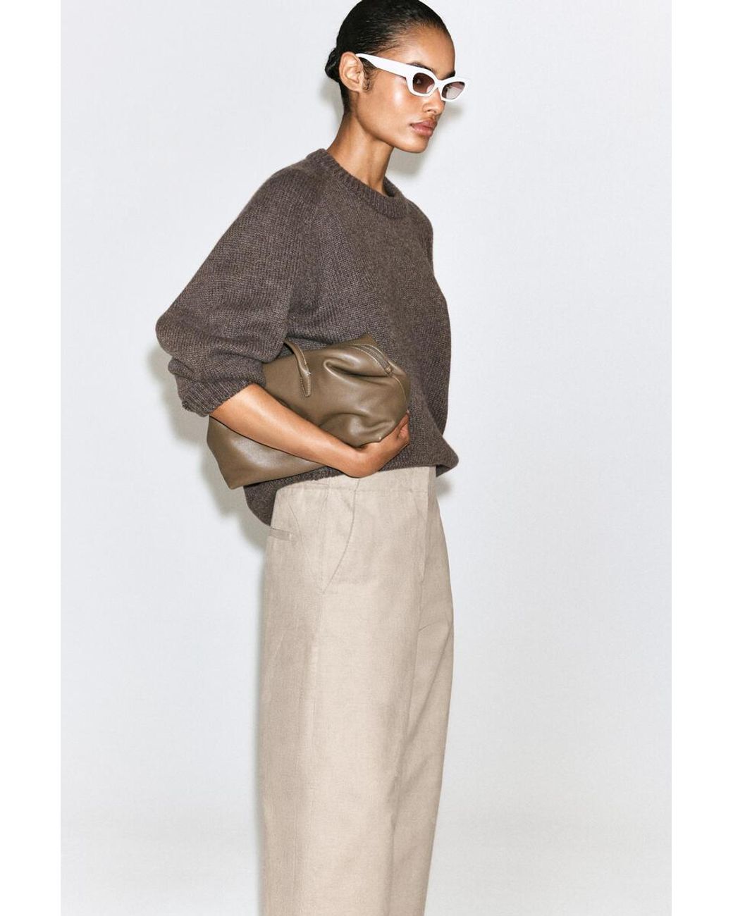 COS Natural Corduroy Barrel-Leg Pants