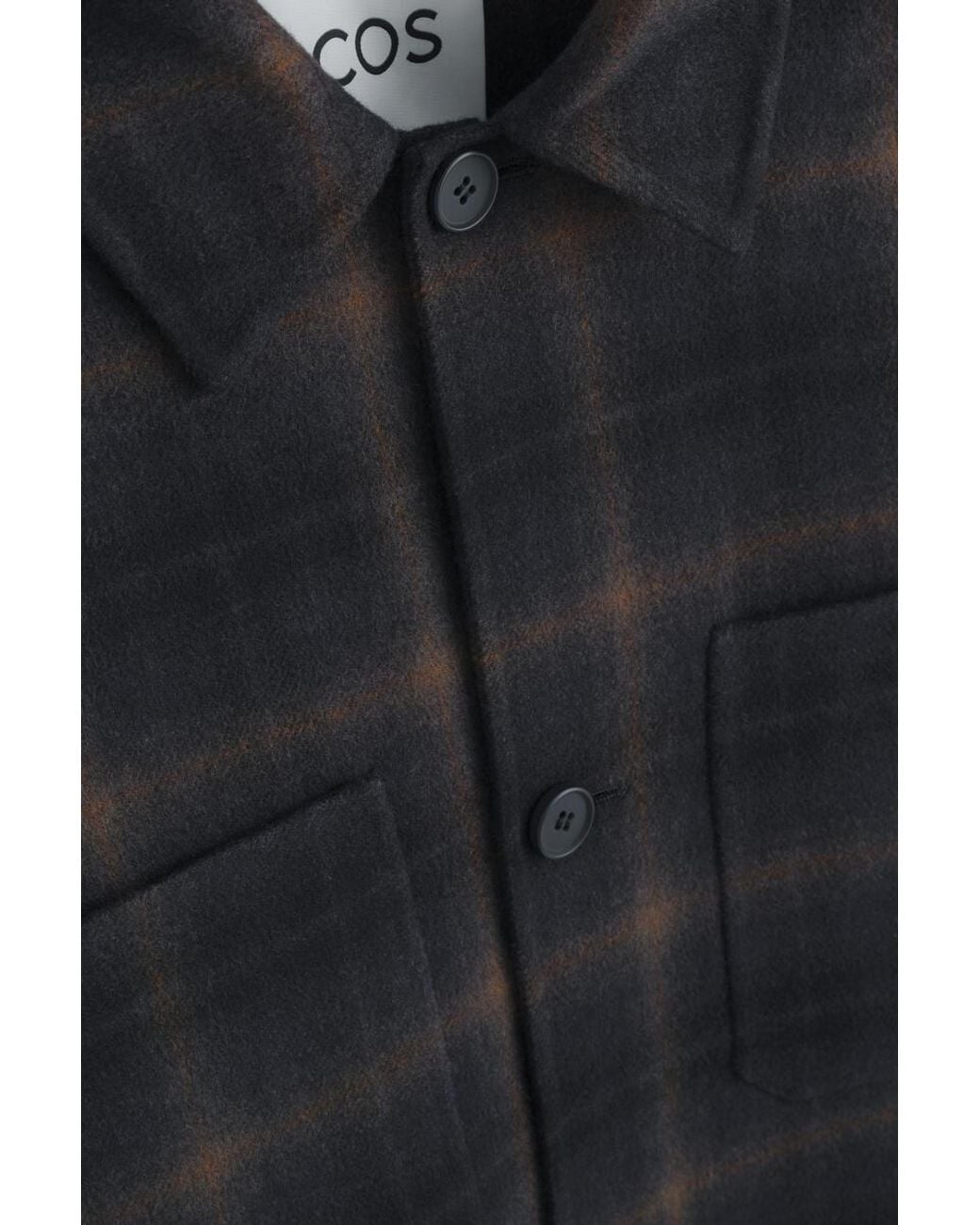 COS Black Double-Faced Wool Overshirt for men