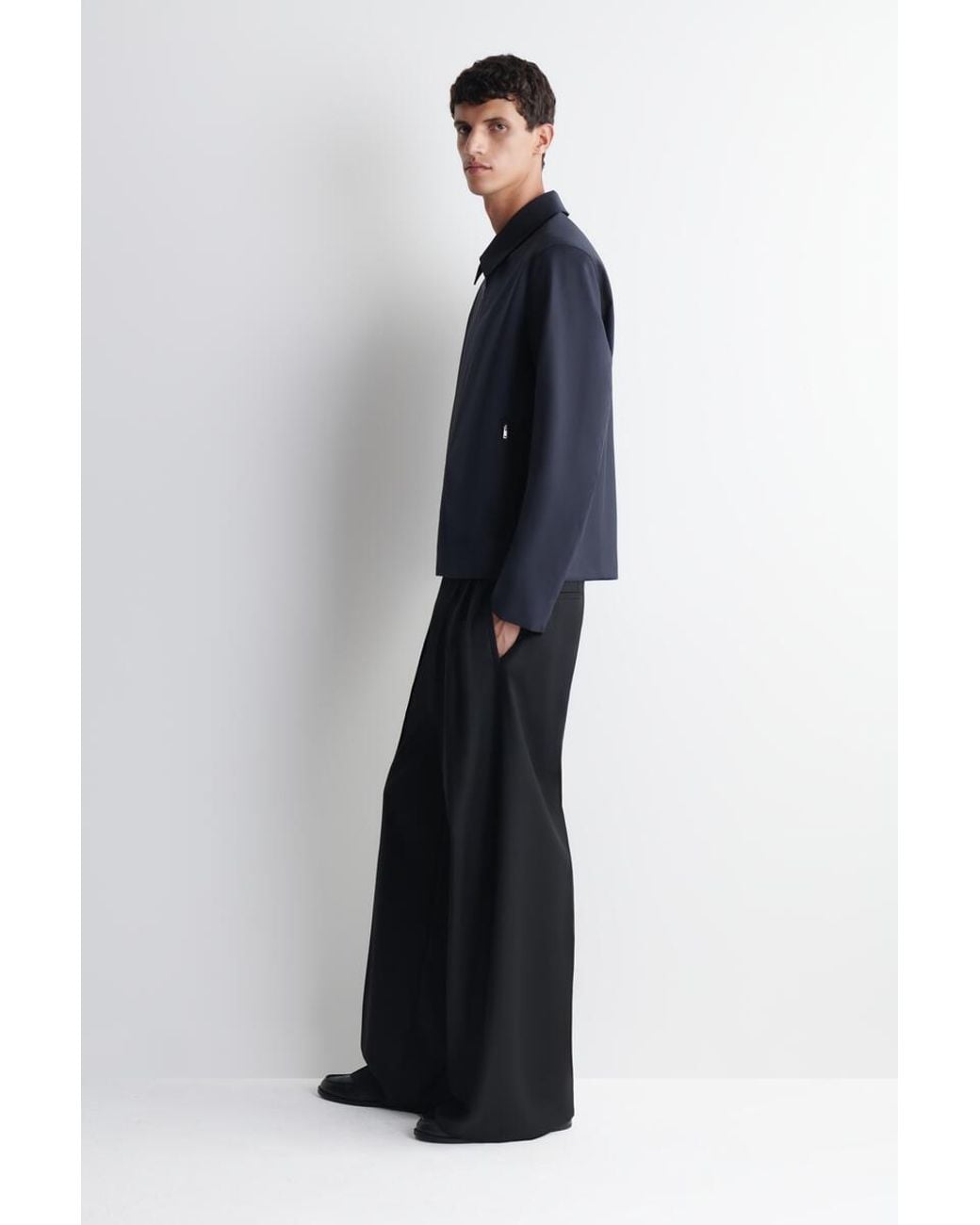 COS Blue Tailored Wool Zip-Up Jacket for men