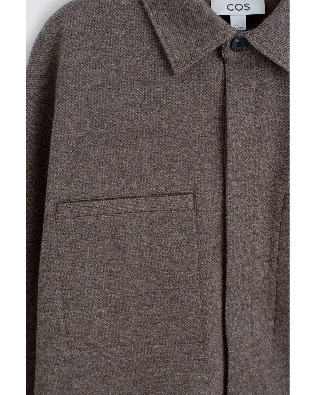 COS Brown Relaxed Mélange Jersey Overshirt for men