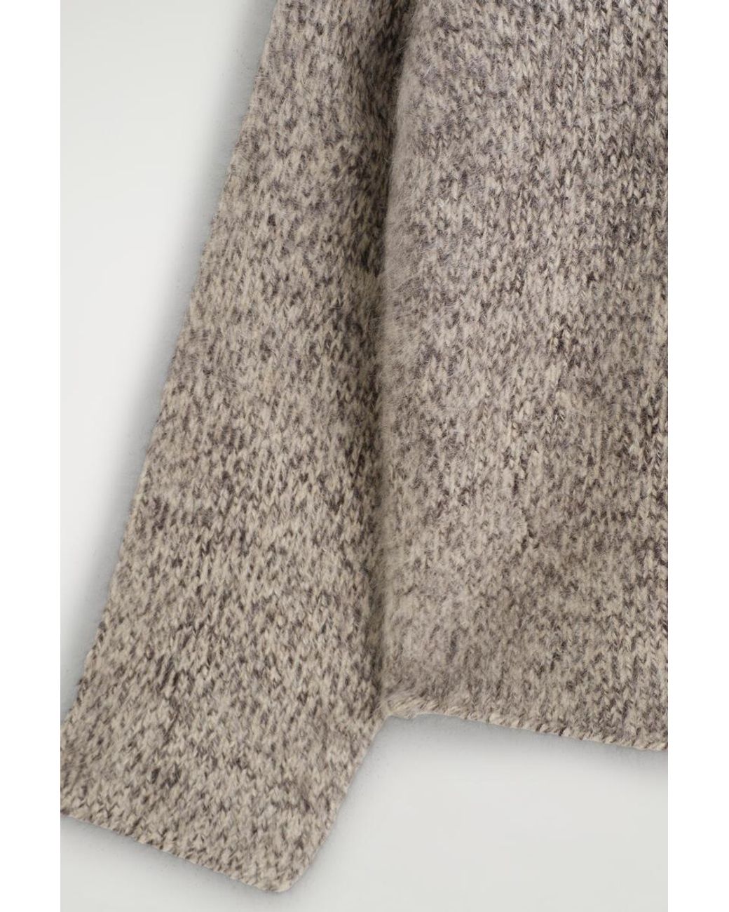COS Natural Chunky Brushed-Cashmere Hoodie