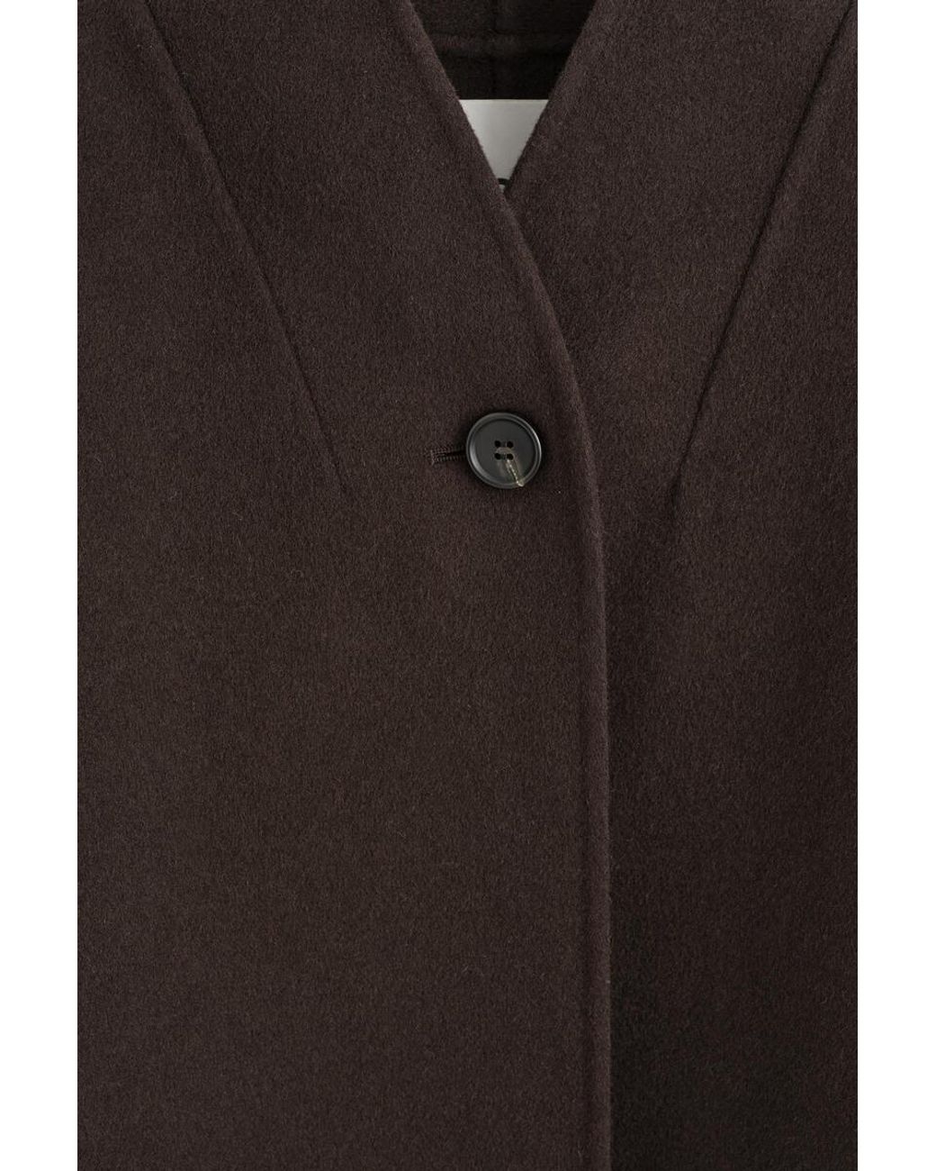 COS Brown Shawl-Collar Double-Faced Wool Cape