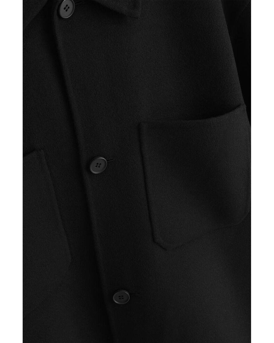 COS Black Double-Faced Wool Overshirt for men