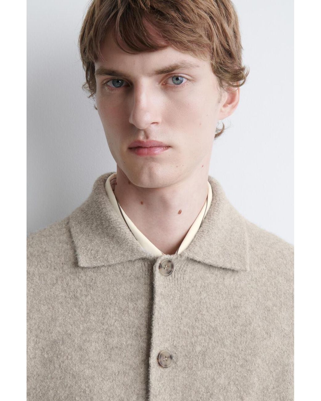 COS Natural Textured Collared Cardigan for men